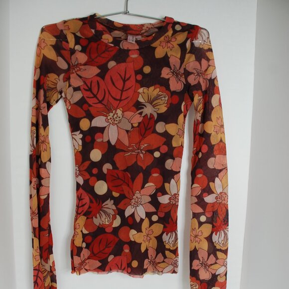 Dedicated Rib Top Ryd Flower Power Multi blouse Sweet size small - Picture 1 of 7